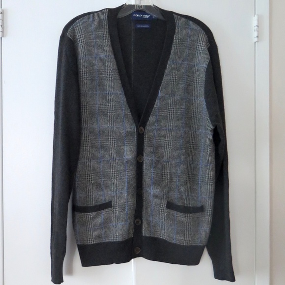 Polo Golf Merino Cardigan, Glen Check Pattern - Picture 3 of 12